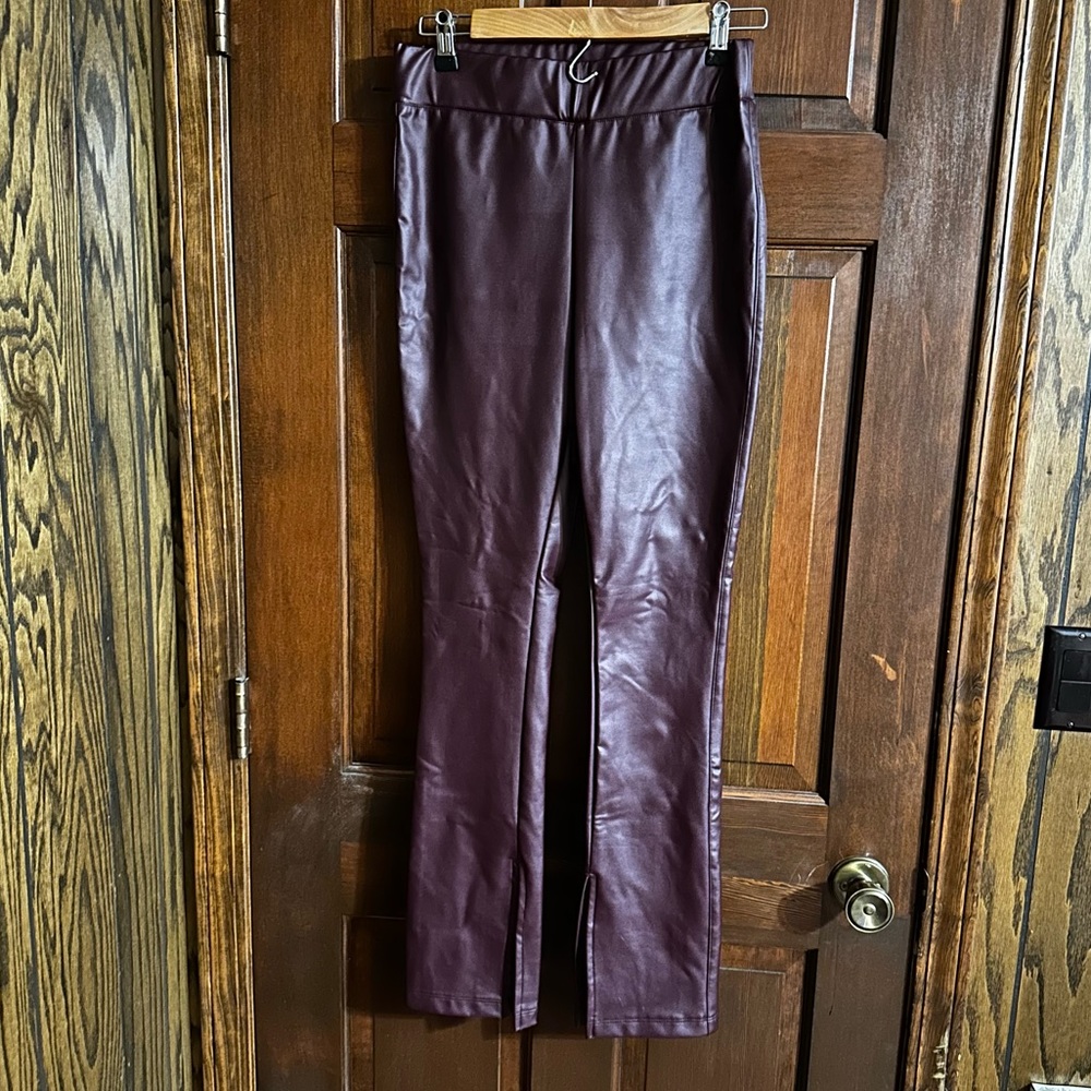 A New Day Faux Leather Maroon Pants